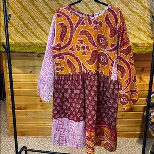 58 🌸 KANTHA Dress 22”ptp handmade boho colorful one size fits most